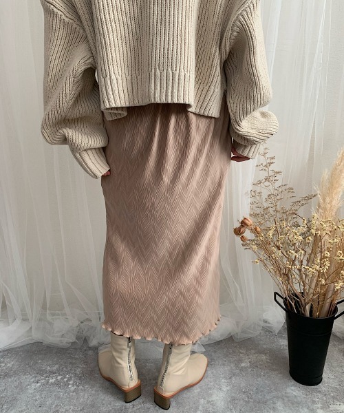 slowmelly(スローメリー)の「【WEARISTA てら】変形楊柳ロングスカート(スカート・レディース・ベージュ/パープル/ピンクベージュ・FREE)」の6枚目の写真