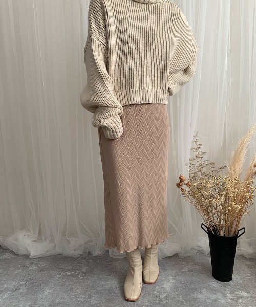 slowmelly(スローメリー)の「【WEARISTA てら】変形楊柳ロングスカート(スカート・レディース・ベージュ/パープル/ピンクベージュ・FREE)」の7枚目の写真