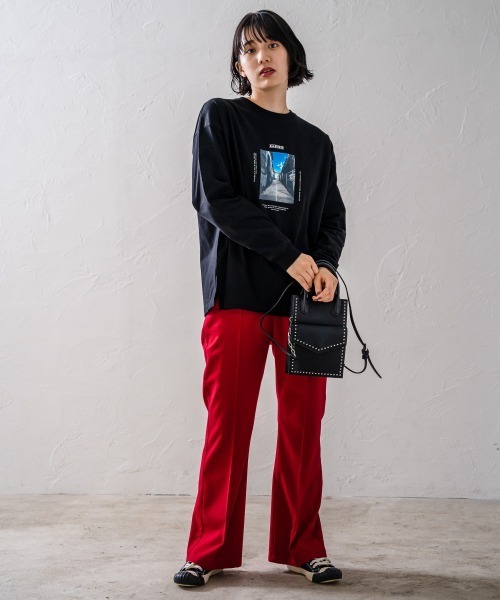 PAGEBOY(ページボーイ)の「ストリートグラフィックロンT(Tシャツ/カットソー・レディース・チャコールグレー/オフホワイト/ブラック・FREE)」の7枚目の写真