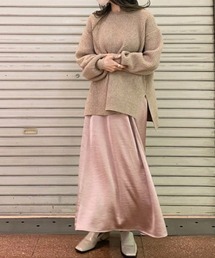 BABYLONE（バビロン）の「ニットサテンスカートセットアップ（ワンピース・レディース）」