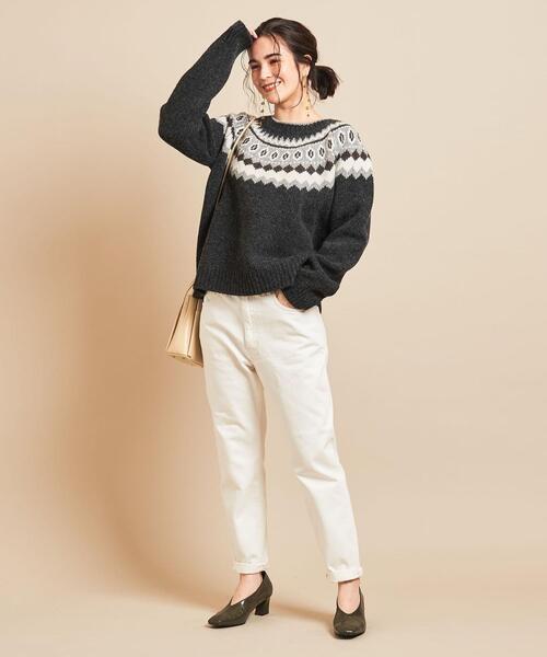 BEAUTY&YOUTH UNITED ARROWS(ビューティーアンドユースユナイテッドアローズ)の「BY∴ フェアアイルクルーネックニット(ニット/セーター・レディース・ダークグレー/ナチュラル・FREE)」の3枚目の写真