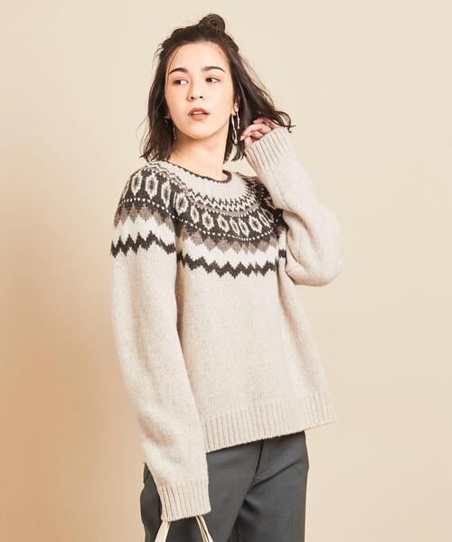 BEAUTY&YOUTH UNITED ARROWS(ビューティーアンドユースユナイテッドアローズ)の「BY∴ フェアアイルクルーネックニット(ニット/セーター・レディース・ダークグレー/ナチュラル・FREE)」の18枚目の写真