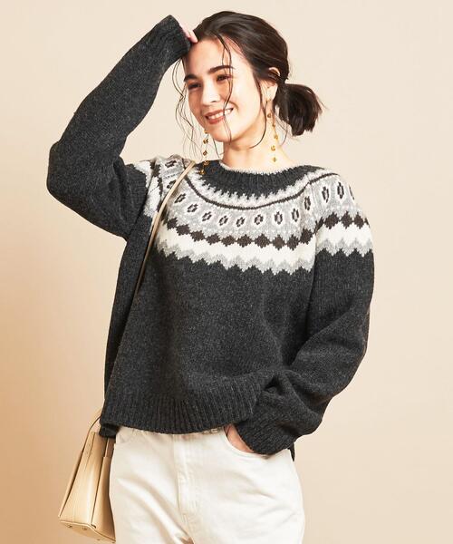BEAUTY&YOUTH UNITED ARROWS(ビューティーアンドユースユナイテッドアローズ)の「BY∴ フェアアイルクルーネックニット(ニット/セーター・レディース・ダークグレー/ナチュラル・FREE)」の10枚目の写真