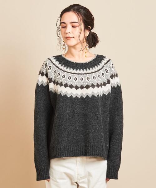 BEAUTY&YOUTH UNITED ARROWS(ビューティーアンドユースユナイテッドアローズ)の「BY∴ フェアアイルクルーネックニット(ニット/セーター・レディース・ダークグレー/ナチュラル・FREE)」の11枚目の写真