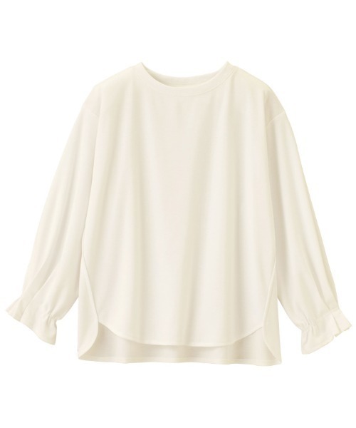 GeeRA(ジーラ)の「袖タックカットソートップス(Tシャツ/カットソー・レディース・モカ/ブラック/アイボリー・SMALL/LARGE/XX-LARGE/MEDIUM/X-LARGE)」の4枚目の写真