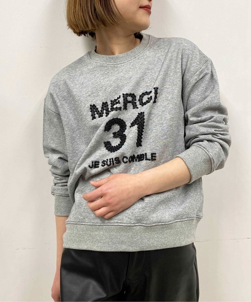 PICCIN(ピッチン)の「ビーズ刺繍プルオーバー(スウェット・レディース・ブラック/ライトグレー/オフホワイト・M)」の6枚目の写真