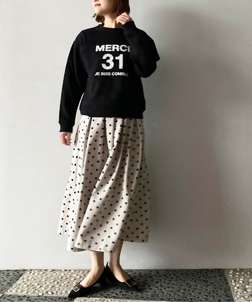 PICCIN(ピッチン)の「ビーズ刺繍プルオーバー(スウェット・レディース・ブラック/ライトグレー/オフホワイト・M)」の10枚目の写真