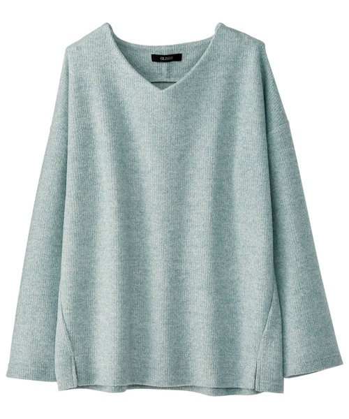 BELLUNA(ベルーナ)の「起毛素材スリットデザインプルオーバー(Tシャツ/カットソー・レディース・杢グレー/セージグリーン/モカ/コーラル/ピンク・X-LARGE/LARGE/MEDIUM)」の4枚目の写真