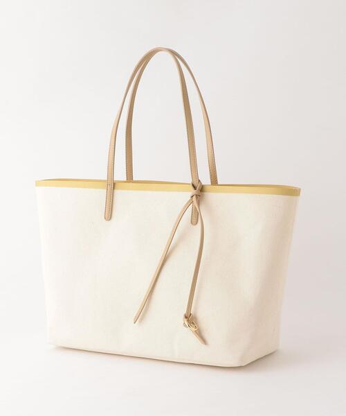 THE STATION STORE（ザ ステーション ストア）の「＜closet story＞キャンバス フチラバー トートバッグ（トートバッグ・レディース・イエロー/ホワイト・FREE）」の6枚目の写真