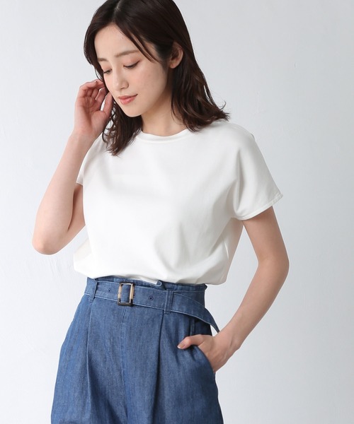 Honeys（ハニーズ）の「ボート衿トップス（Tシャツ/カットソー・レディース・ブラック/オフホワイト/ダークブルー/レッド系その他/ライトベージュ・LL/M/L）」の2枚目の写真