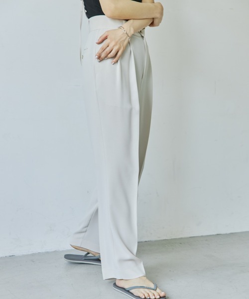 audrey and john wad（オードリーアンドジョンワッド）の「【Audrey and John Wad】紐付きセンタープレスパンツ（その他パンツ・レディース・ブラック/ミント/ライトベージュ・S/M）」の10枚目の写真