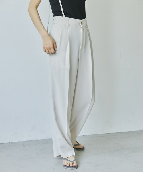 audrey and john wad（オードリーアンドジョンワッド）の「【Audrey and John Wad】紐付きセンタープレスパンツ（その他パンツ・レディース・ブラック/ミント/ライトベージュ・S/M）」の12枚目の写真