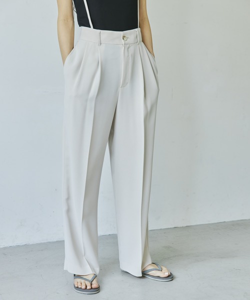 audrey and john wad（オードリーアンドジョンワッド）の「【Audrey and John Wad】紐付きセンタープレスパンツ（その他パンツ・レディース・ブラック/ミント/ライトベージュ・S/M）」の13枚目の写真