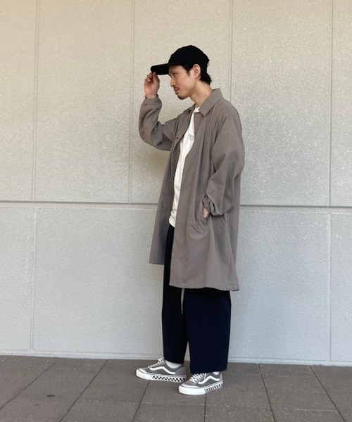 JACK & MARIE(ジャックアンドマリー)の「JACK & MARIE LONG COAT(2Colors)(ジャックアンドマリー マットサテンロングコーチコート)(BEIGE,NAVY)(ステンカラーコート・メンズ・ベージュ/ネイビー・M/L)」の17枚目の写真