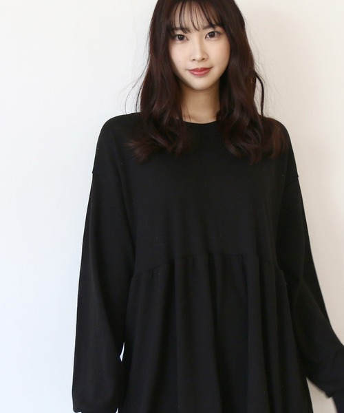 Roomy's（ルーミーズ）の「ティアードスウェットワンピース（ワンピース・レディース・グレー/ブラック/ブルー・FREE）」の12枚目の写真