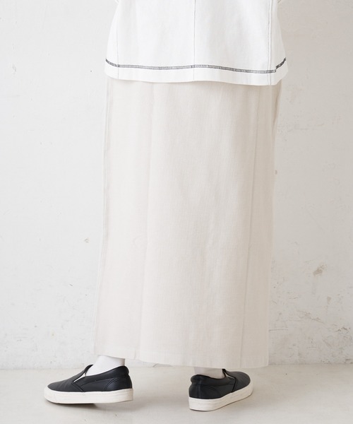 PUAL CE CIN（ピュアルセシン）の「【WEB限定】テレコピグメントスカート（スカート・レディース・チャコールグレー/カーキ/ライトベージュ・FREE）」の15枚目の写真