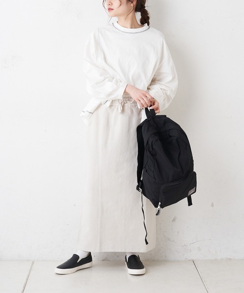 PUAL CE CIN（ピュアルセシン）の「【WEB限定】テレコピグメントスカート（スカート・レディース・チャコールグレー/カーキ/ライトベージュ・FREE）」の4枚目の写真