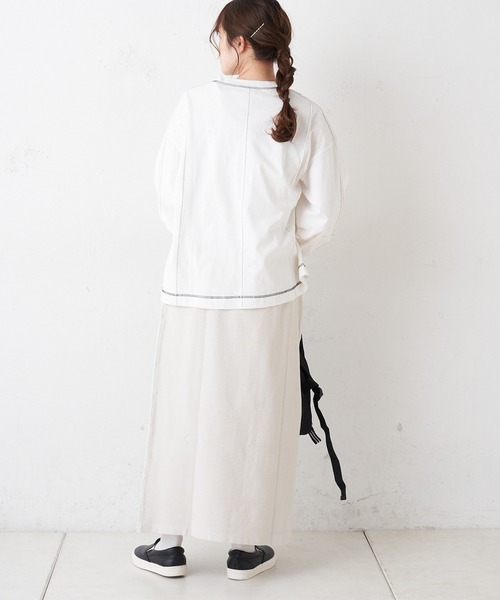 PUAL CE CIN（ピュアルセシン）の「【WEB限定】テレコピグメントスカート（スカート・レディース・チャコールグレー/カーキ/ライトベージュ・FREE）」の20枚目の写真