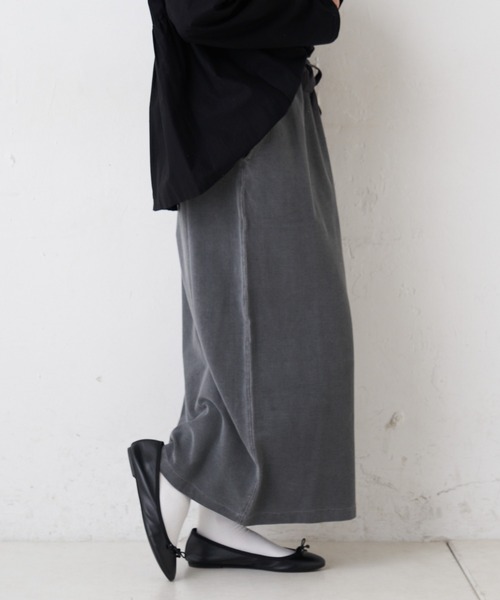 PUAL CE CIN（ピュアルセシン）の「【WEB限定】テレコピグメントスカート（スカート・レディース・チャコールグレー/カーキ/ライトベージュ・FREE）」の21枚目の写真
