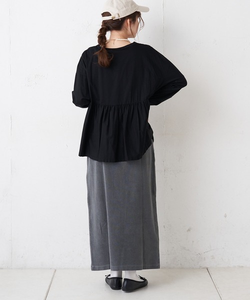 PUAL CE CIN（ピュアルセシン）の「【WEB限定】テレコピグメントスカート（スカート・レディース・チャコールグレー/カーキ/ライトベージュ・FREE）」の17枚目の写真