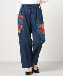 BOHEMIANS | BOHEMIANS/ボヘミアンズ　DENIM GARDEN PATCH BUTTERFLY RELAX TUCK PANTS(その他パンツ)