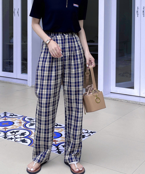 entre amis 青と黒のチェック柄スラックス Mサイズ 30インチ AZUL BY MOUSSY | 【窪塚洋介さん着用アイテム】C/Tテックドッツ