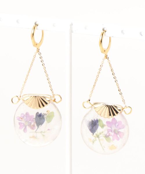 tone(トーン)の「【chiguhagu】ゆれるお花ピアス (MA)(ピアス(両耳用)・レディース・パープル・FREE)」の5枚目の写真