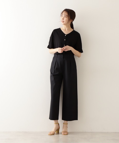 NATURAL BEAUTY BASIC（ナチュラルビューティーベーシック）の「ボックスタックスリーブカットソーブラウス（Tシャツ/カットソー・レディース・ブラウン系その他/ブラック/ブルー系その他6・MEDIUM）」の18枚目の写真