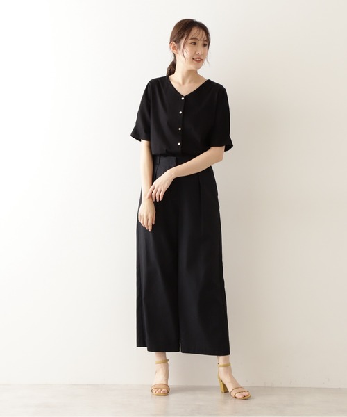 NATURAL BEAUTY BASIC（ナチュラルビューティーベーシック）の「ボックスタックスリーブカットソーブラウス（Tシャツ/カットソー・レディース・ブラウン系その他/ブラック/ブルー系その他6・MEDIUM）」の9枚目の写真