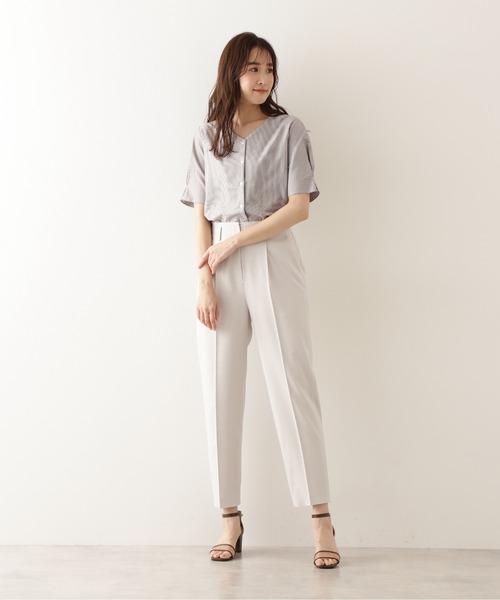 NATURAL BEAUTY BASIC（ナチュラルビューティーベーシック）の「ボックスタックスリーブカットソーブラウス（Tシャツ/カットソー・レディース・ブラウン系その他/ブラック/ブルー系その他6・MEDIUM）」の12枚目の写真