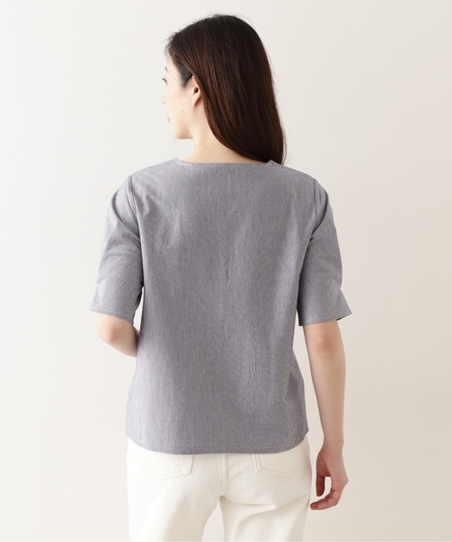 NATURAL BEAUTY BASIC（ナチュラルビューティーベーシック）の「ボックスタックスリーブカットソーブラウス（Tシャツ/カットソー・レディース・ブラウン系その他/ブラック/ブルー系その他6・MEDIUM）」の22枚目の写真