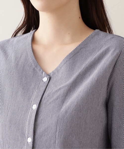 NATURAL BEAUTY BASIC（ナチュラルビューティーベーシック）の「ボックスタックスリーブカットソーブラウス（Tシャツ/カットソー・レディース・ブラウン系その他/ブラック/ブルー系その他6・MEDIUM）」の5枚目の写真