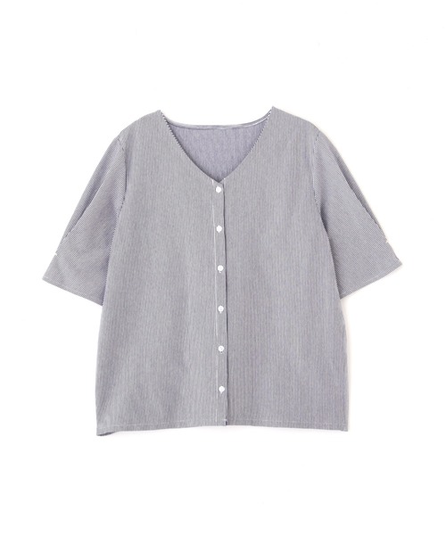 NATURAL BEAUTY BASIC（ナチュラルビューティーベーシック）の「ボックスタックスリーブカットソーブラウス（Tシャツ/カットソー・レディース・ブラウン系その他/ブラック/ブルー系その他6・MEDIUM）」の11枚目の写真