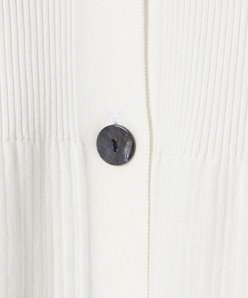 JEANASIS(ジーナシス)の「14GフレアロングVカーディガン/943432(カーディガン/ボレロ・レディース・ホワイト/ブラック/グレイッシュベージュ・FREE)」の4枚目の写真