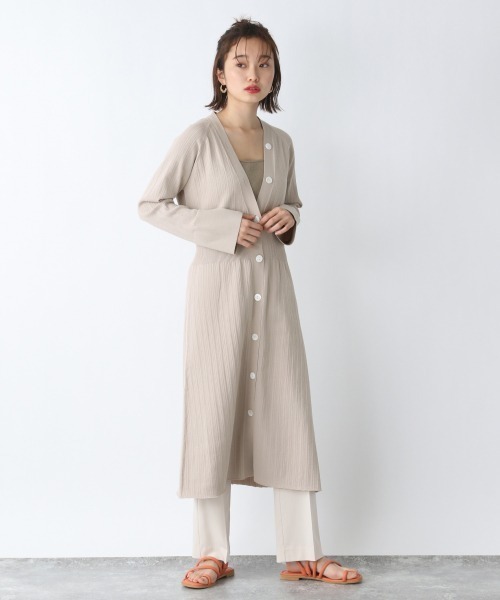 JEANASIS(ジーナシス)の「14GフレアロングVカーディガン/943432(カーディガン/ボレロ・レディース・ホワイト/ブラック/グレイッシュベージュ・FREE)」の17枚目の写真