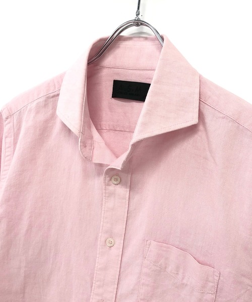 A.S.M(エーエスエム)の「麻コットン シャツ / ホリゾンタルカラー 7分袖 カラー 麻シャツ(シャツ/ブラウス・メンズ・サンドグレー/ブルー/ブラック/カーキ/サックスブルー/ネイビー/ホワイト/ライトピンク・50/52/48)」の16枚目の写真