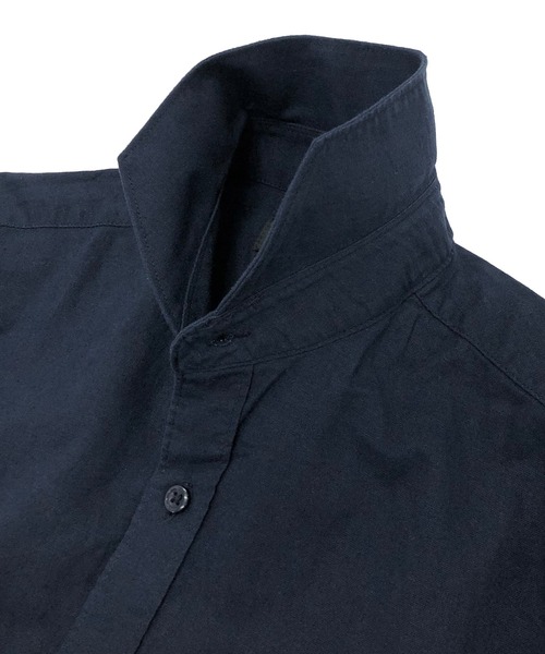 A.S.M(エーエスエム)の「麻コットン シャツ / ホリゾンタルカラー 7分袖 カラー 麻シャツ(シャツ/ブラウス・メンズ・サンドグレー/ブルー/ブラック/カーキ/サックスブルー/ネイビー/ホワイト/ライトピンク・50/52/48)」の18枚目の写真