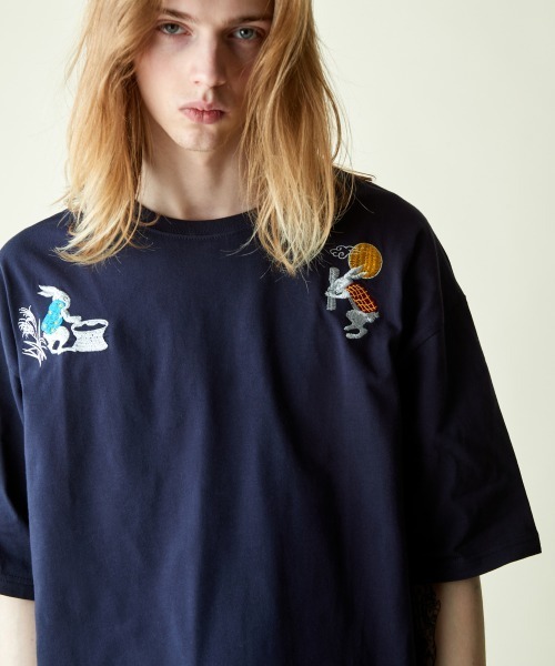 rehacer（レアセル）の「rehacer : The Moon Viewing on Wide Body / ザ.ムーンビューイング オン ワイドボディー（Tシャツ/カットソー・メンズ・ホワイト/ブラック/グレー/カーキ/ネイビー/ベージュ・SMALL/MEDIUM/LARGE/X-LARGE）」の6枚目の写真