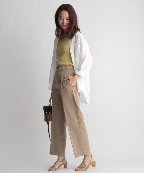 Andemiu（アンデミュウ）の「ハイウエストチノパンツ938601（チノパンツ・レディース・ブラック/ベージュ・SMALL/MEDIUM）」の5枚目の写真