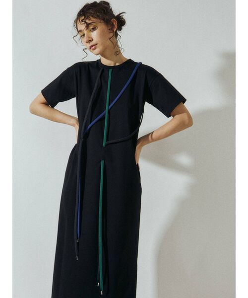 UN3D.　コードデザイン　ロングワンピース　BLACK　38 UN3D. コードデザイン ロングワンピース BLACK 38