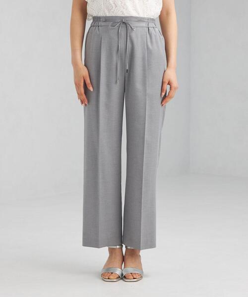 green label relaxing（グリーンレーベルリラクシング）の「CS シャーク ドロスト センタープレス ワイド パンツ <ミディアムグレー・ネイビー>（その他パンツ・レディース・ネイビー/グレー・40/38/36）」の3枚目の写真