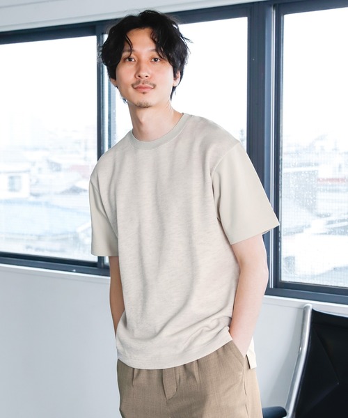 GLOBAL WORK(グローバルワーク)の「ニットソー切替Tee/940168(Tシャツ/カットソー・メンズ・ダークブラウン/ベージュ/ネイビー/グレー系その他4・SMALL/MEDIUM/LARGE/X-LARGE)」の3枚目の写真