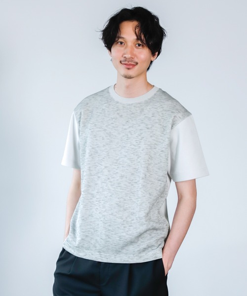 GLOBAL WORK(グローバルワーク)の「ニットソー切替Tee/940168(Tシャツ/カットソー・メンズ・ダークブラウン/ベージュ/ネイビー/グレー系その他4・SMALL/MEDIUM/LARGE/X-LARGE)」の2枚目の写真