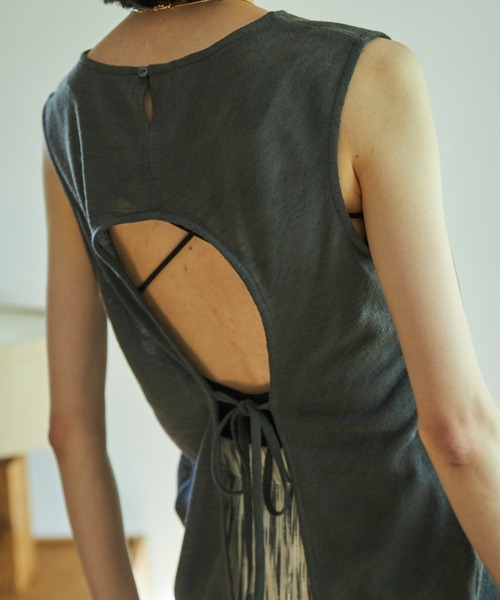 VACANCY（ヴァカンシー）の「バックオープンタンクトップ（タンクトップ・レディース・チャコールグレー/ブラウン/オレンジ・FREE）」の8枚目の写真