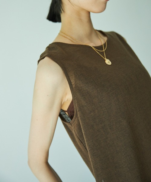 VACANCY（ヴァカンシー）の「バックオープンタンクトップ（タンクトップ・レディース・チャコールグレー/ブラウン/オレンジ・FREE）」の9枚目の写真