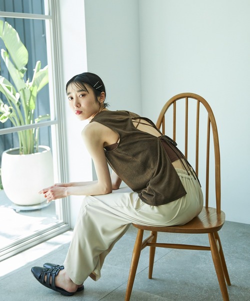 VACANCY（ヴァカンシー）の「バックオープンタンクトップ（タンクトップ・レディース・チャコールグレー/ブラウン/オレンジ・FREE）」の16枚目の写真