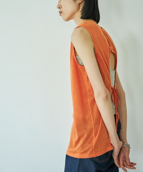 VACANCY（ヴァカンシー）の「バックオープンタンクトップ（タンクトップ・レディース・チャコールグレー/ブラウン/オレンジ・FREE）」の20枚目の写真