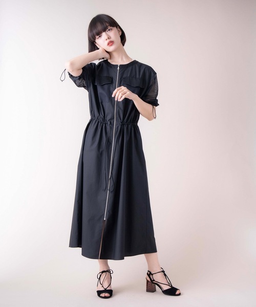La SRIC(ラスリック)の「La SRIC / メッシュポケットZIPワンピース(ワンピース・レディース・ブラック/ブラウン系その他・38)」の2枚目の写真