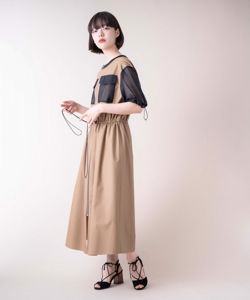 La SRIC(ラスリック)の「La SRIC / メッシュポケットZIPワンピース(ワンピース・レディース・ブラック/ブラウン系その他・38)」の4枚目の写真