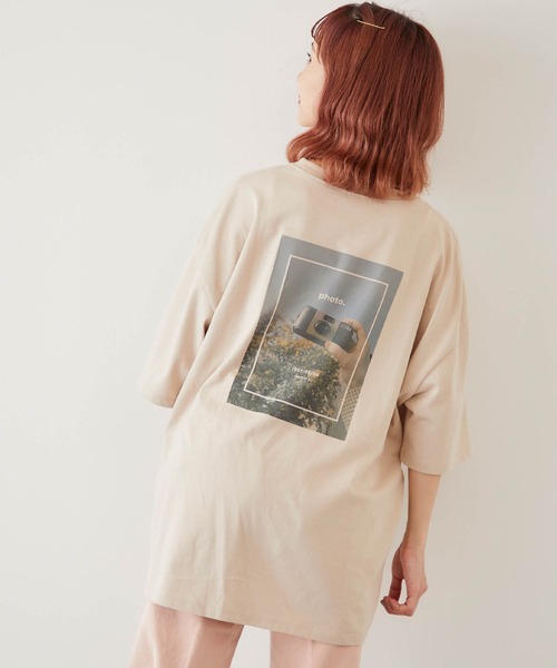 timecapsule(タイムカプセル)の「【timecapsule】「四角い思い出」転写プリント半袖ビッグTシャツ(Tシャツ/カットソー・レディース・ホワイト/ミント/モカ/ライトベージュ・FREE)」の19枚目の写真